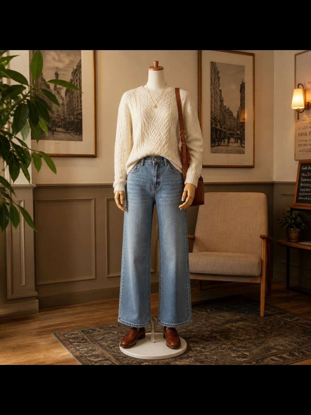 Fabletics Light Blue Wide-Leg High-Rise Jeans
